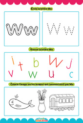 Exercice Lettre W – Apprendre à écrire les lettres – MS – GS – Maternelle - Cycle 1 - PDF à imprimer