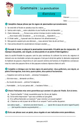 La ponctuation au Cm2 - Exercices avec les corrections - Cycle 3 - PDF à imprimer