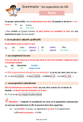 Les expansions du groupe nominal (GN) - Cm2 - Leçon - Cycle 3 - PDF à imprimer