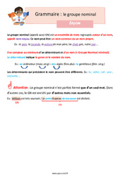 Le groupe nominal - CM2 - Leçon - Cycle 3 - PDF à imprimer