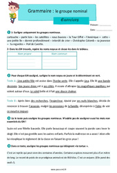 Exercice Le groupe nominal - CM2 - Exercices avec les corrigés - Cycle 3 - PDF à imprimer