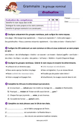 Evaluation Le groupe nominal - CM2 - Evaluation avec la correction - Cycle 3 - PDF à imprimer