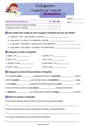 Evaluation L’imparfait de l’indicatif - CM1 - Evaluation avec les corrections - Cycle 3 - PDF à imprimer