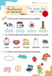 Le son [ow] – Phonologie anglaise – Carousel of Sounds – Vidéo interactive + Fiche - Cycle 1 - PDF à imprimer