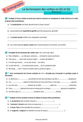 La fin des verbes en [é] et [è] - 6ème - Exercices avec les corrections - Cycle 3 - PDF à imprimer