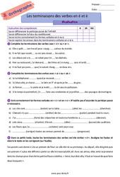 La fin des verbes en [é] et [è] - 6ème - Evaluation avec les corrigés - Cycle 3 - PDF à imprimer
