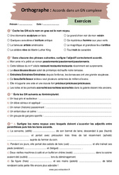 Exercice Accords dans un GN complexe - 4ème - 3ème - Exercices corrigés - Cycle 4 - PDF à imprimer