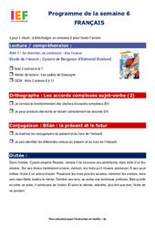 Semaine 6 – école à la maison IEF : 4ème