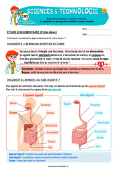 La digestion et les apports nutritifs au corps humain – Cm2 – Exercices – Edith Eprouvette - PDF à imprimer