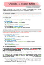 La cohérence du texte – 5ème – Séquence complète - Cycle 4 - PDF à imprimer