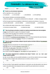 La cohérence du texte – 5ème – Exercices avec les corrigés - Cycle 4 - PDF à imprimer
