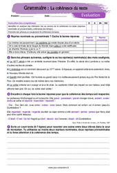 La cohérence du texte – 5ème – Evaluation avec la correction - Cycle 4 - PDF à imprimer