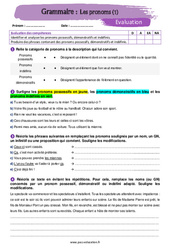 Evaluation Les pronoms (1) – 5ème – Evaluation avec la correction - Cycle 4 - PDF à imprimer