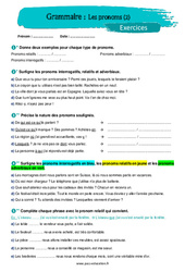 Les pronoms (2) – 5ème – Exercices avec les corrigés - Cycle 4 - PDF à imprimer