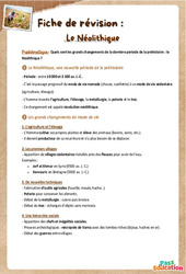 Exercice La révolution néolithique – 6ème – Fiche de révision / QCM - Cycle 3 - PDF à imprimer