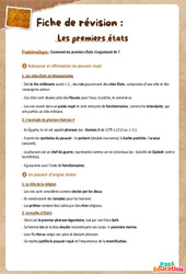 Exercice Premiers États – 6ème – Fiche de révision / QCM - Cycle 3 - PDF à imprimer