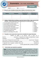 Les mots invariables - 3ème - Grammaire - Je me prépare au Brevet - Cycle 4 - PDF à imprimer