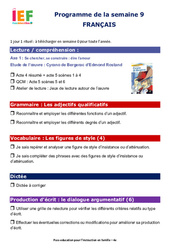 IEF Instruction En Famille, École à la maison pour le Semaine 9 – école à la maison IEF : 4ème