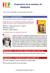 IEF Instruction En Famille, École à la maison pour le Semaine 16 – école à la maison IEF : 4ème