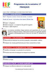 IEF Instruction En Famille, École à la maison pour le Semaine 17 – école à la maison IEF : 4ème