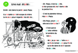 La nuit étoilée - CP - Lecture interactive - Luminéo - Niveau 2