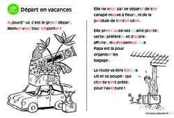 Départ en vacances - CP - Lecture interactive - Luminéo - Niveau 2