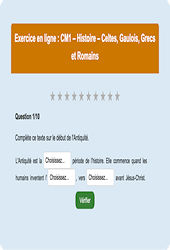 Leçon, exercice et évaluation :<br/> Celtes, Gaulois, Grecs et Romains - Histoire : CM1 - Exercice en ligne - Cycle 3
