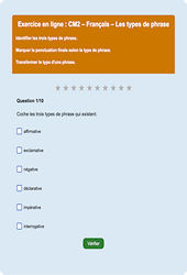 Les types de phrase : CM2 - Exercice en ligne - Cycle 3