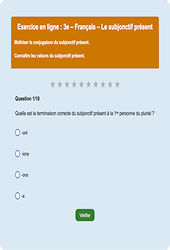 Cours et exercice : Le subjonctif présent : 3ème - Exercice en ligne - Cycle 4