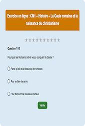 Leçon, exercice et évaluation :<br/> La Gaule romaine et la naissance du christianisme : CM1 - Exercice en ligne - Cycle 3