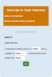 Les champs lexicaux : 6ème - Exercice en ligne - Cycle 3