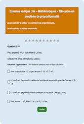 Cours et exercice : Résoudre un problème de proportionnalité : 6ème - Exercice en ligne - Cycle 3