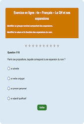 Cours et exercice : Groupe nominal et ses expansions : 4ème - Exercice en ligne - Cycle 4