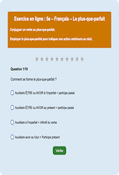 Cours et exercice : Le plus-que-parfait : 5ème - Exercice en ligne - Cycle 4