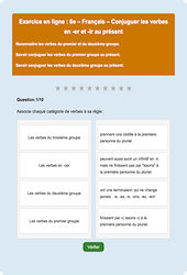 Cours et exercice : Verbes en -er et -ir au présent : 6ème - Exercice en ligne - Cycle 3