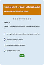 Les formes de phrases : 3ème - Exercice en ligne - Cycle 4