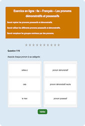 Cours et exercice : Les pronoms démonstratifs et possessifs : 6ème - Exercice en ligne - Cycle 3