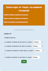 Cours et exercice : Les compléments circonstanciels : 6ème - Exercice en ligne - Cycle 3