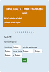 Cours et exercice : L'impératif : 3ème - Exercice en ligne - Cycle 4