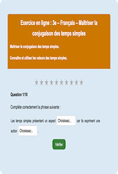 Cours et exercice : Maîtriser la conjugaison des temps simples : 3ème - Exercice en ligne - Cycle 4
