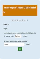 Cours et exercice : Le futur de l'indicatif : 6ème - Exercice en ligne - Cycle 3