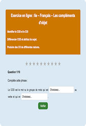 Cours et exercice : Les compléments d'objet : 6ème - Exercice en ligne - Cycle 3