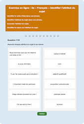 Cours et exercice : Identifier l'attribut du sujet : 6ème - Exercice en ligne - Cycle 3