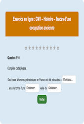 Leçon, exercice et évaluation :<br/> Traces d’une occupation ancienne du territoire français : CM1 - Exercice en ligne - Cycle 3