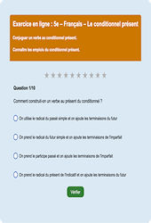 Cours et exercice : Le conditionnel présent : 5ème - Exercice en ligne - Cycle 4
