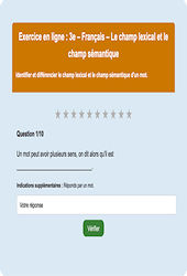 Cours et exercice : Champ lexical / sémantique : 3ème - Exercice en ligne - Cycle 4