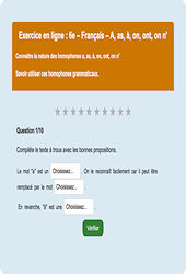 Cours et exercice : Homonymes, homophones : 6ème - Exercice en ligne (2) - Cycle 3