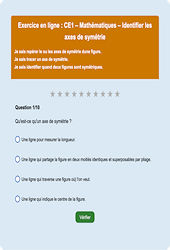 Identifier les axes de symétrie : CE1 - Exercice en ligne