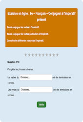 Impératif présent : 6ème - Exercice en ligne