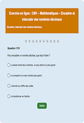 Encadrer / intercaler un Nb décimal : CM1 - Exercice en ligne